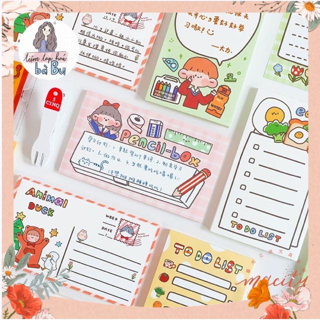 Mix tập 50 tờ note giấy dày siêu dễ thương