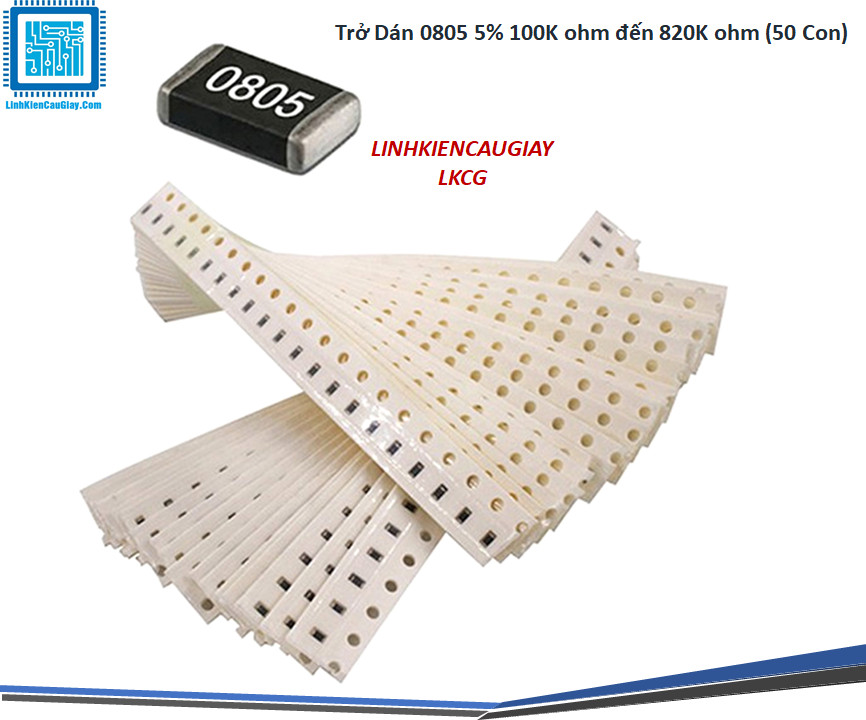 Trở dán 0805 5% 100k ohm đến 820k ohm