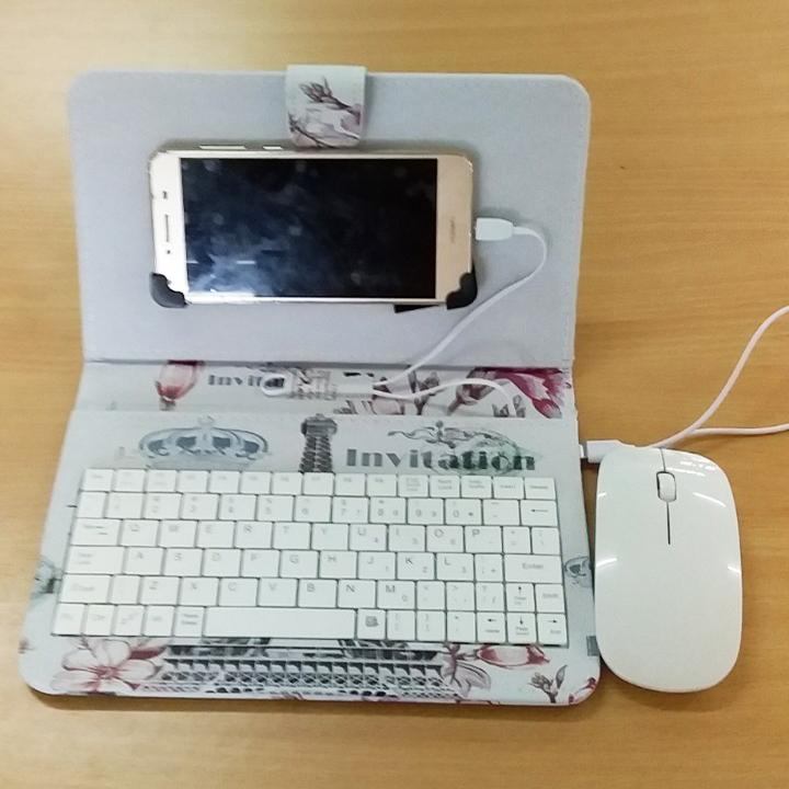 Bao Da Bàn Phím Kèm Chuột Dành Cho Điện Thoại Android Có OTG