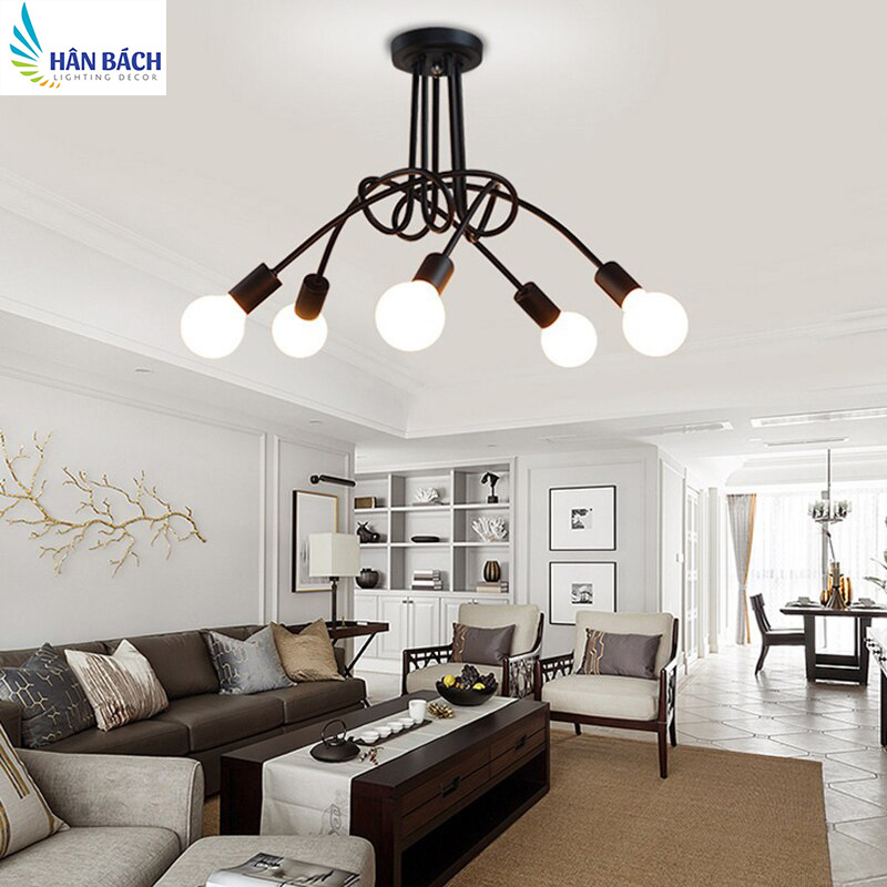 [HCM]Bộ đèn thả trần trang trí nhà quán cà phê (Tặng kèm 5 bóng tròn Led Bulb 5W ánh sáng vàng)