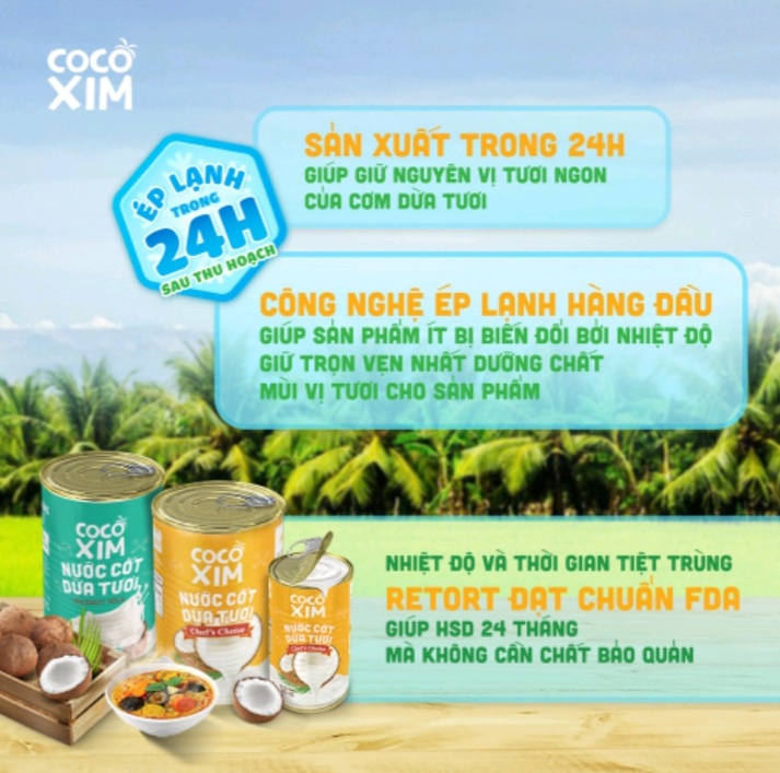 NƯỚC CỐT DỪA tươi COCOXIM Lon 400ml