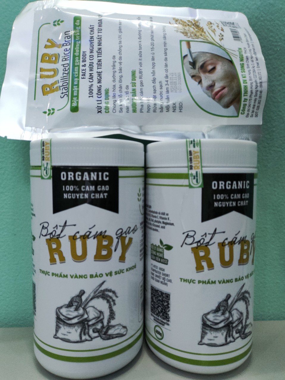 Combo 2 hộp ruby organic+mặt nạ 250g