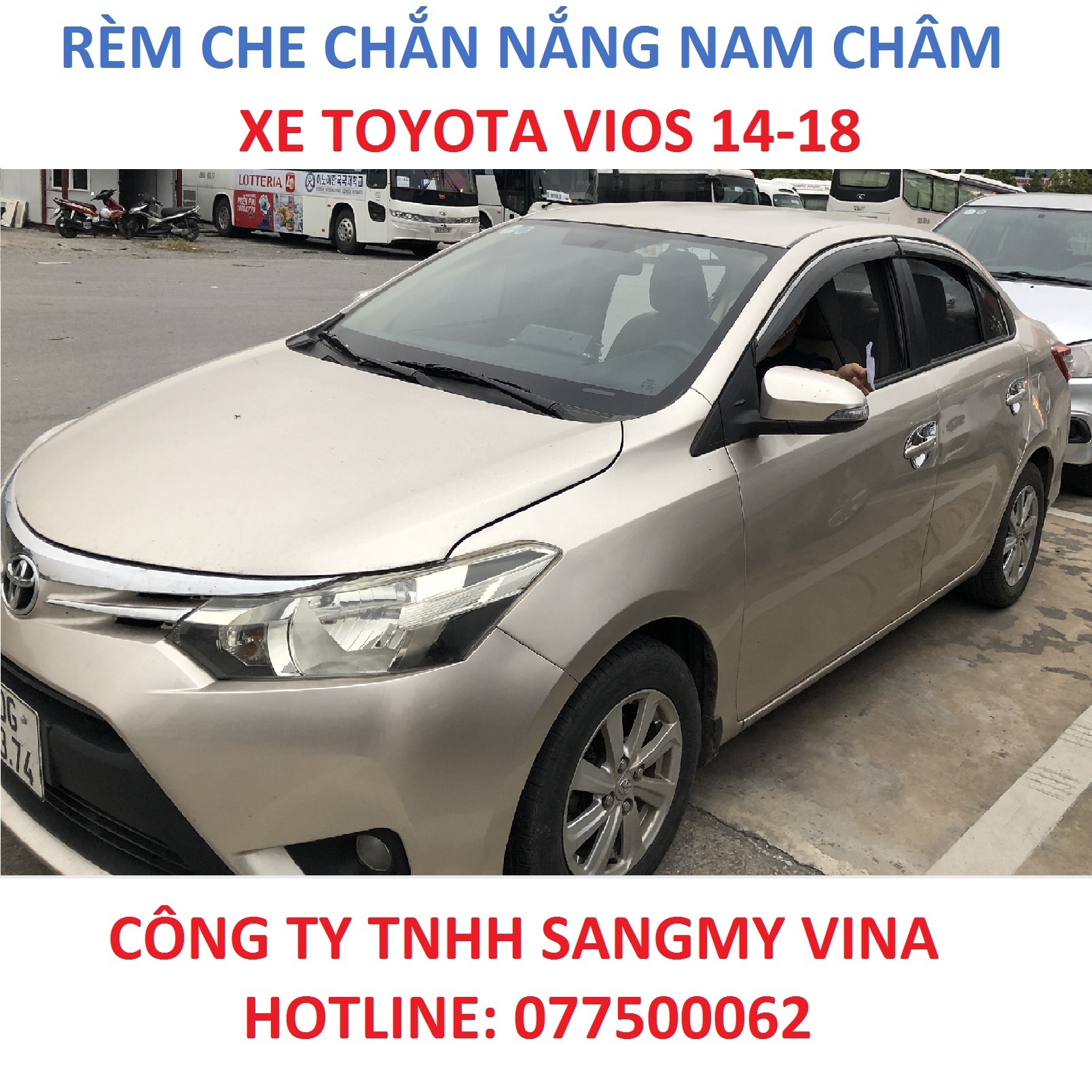 RÈM CHE NẮNG NAM CHÂM TOYOTA VIOS 2014-2018