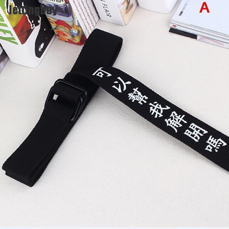 Jettingbuy Canvas Belt For Men Women Jeans Double Ring Buckle Belt Waistband Fashion New  A