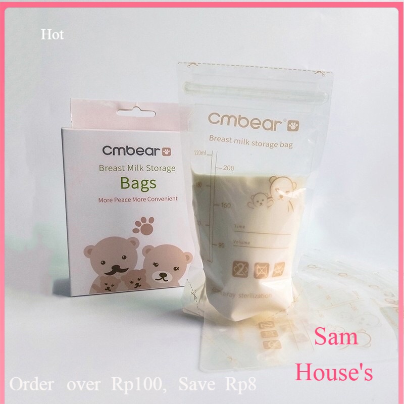 Túi trữ sữa Cmbear hộp 30 túi 220ml