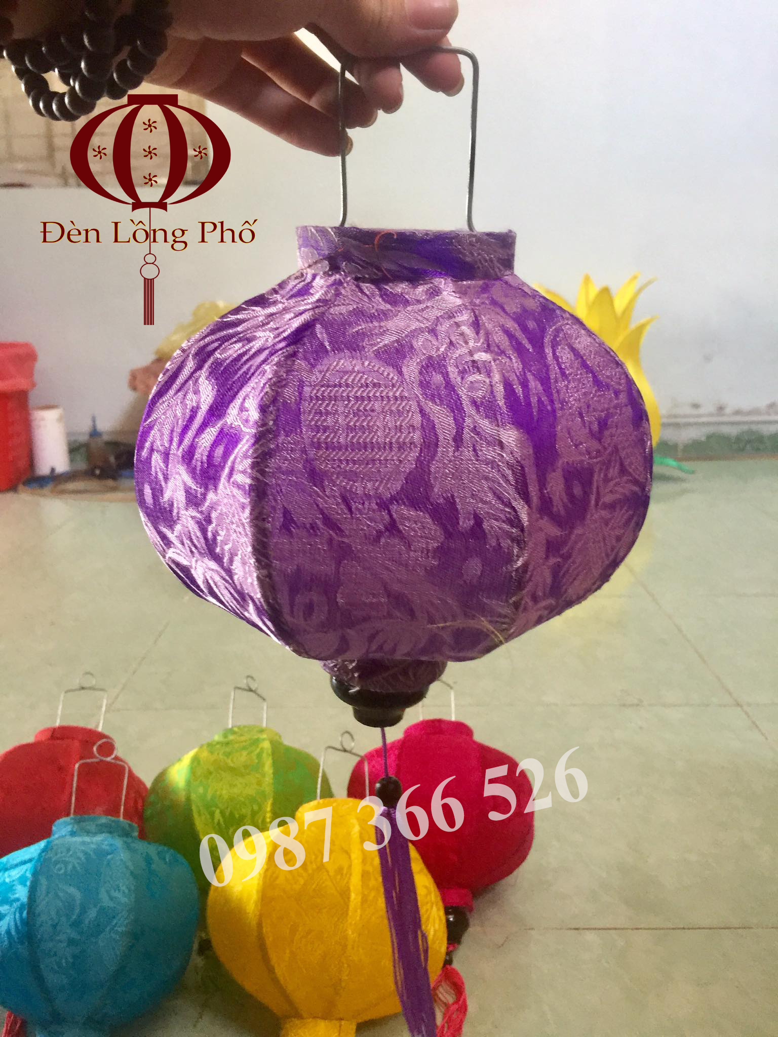 Combo 10 đèn lồng Hội An 20 cm đủ màu