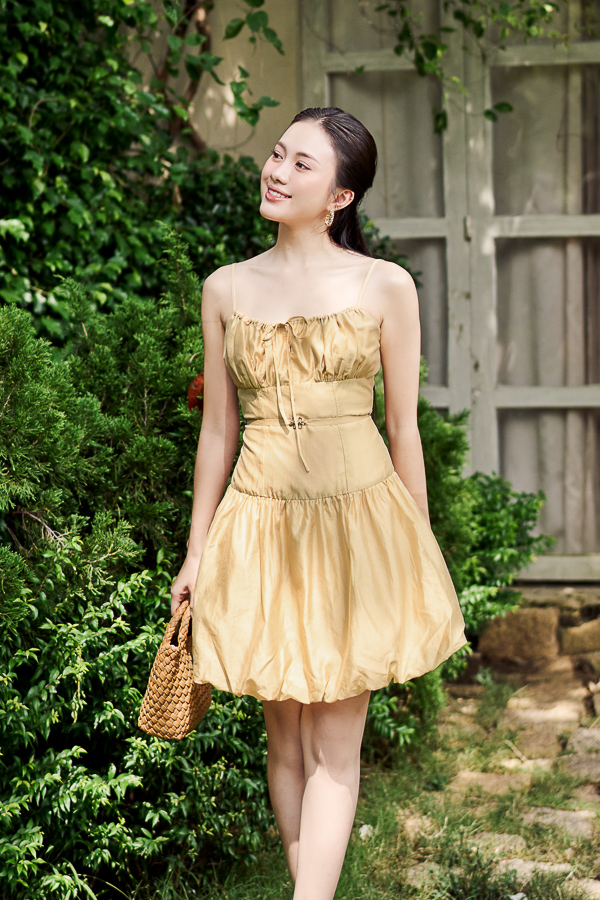Đầm bí tơ queen phối nhún Maybi