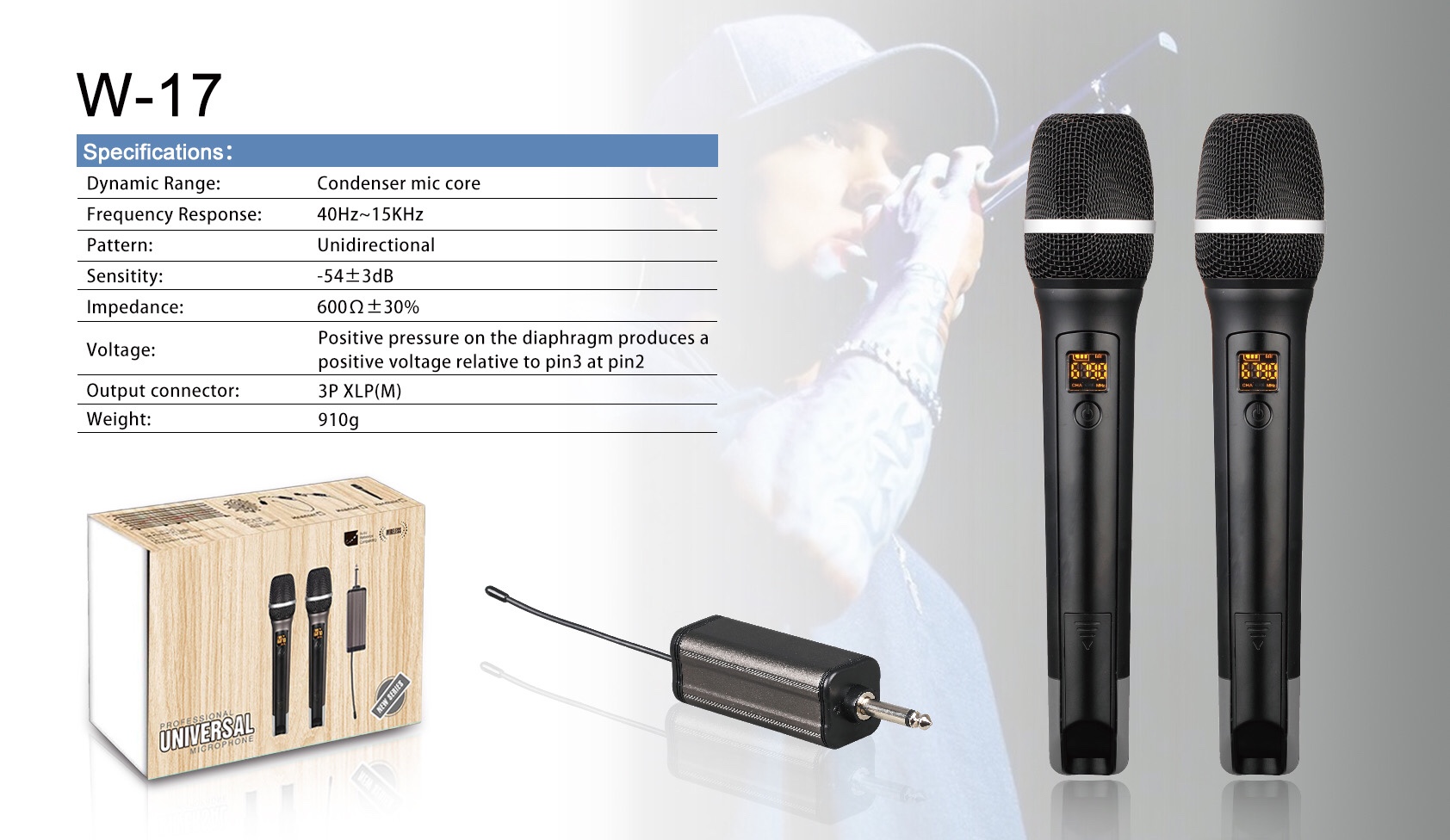 [HCM]Micro Karaoke Không Dây Cho Loa Kéo JSJ  W-17
