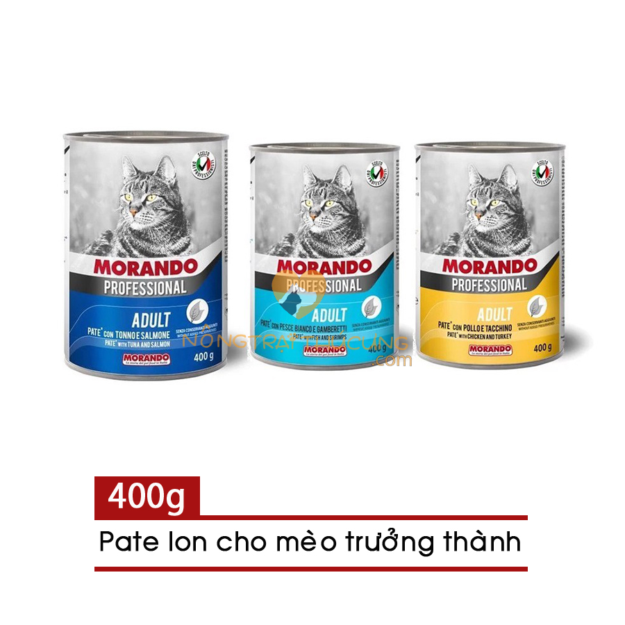 HCMPate Lon MORANDO Adult 400g Cho Mèo Lớn Ý - Nông Trại Thú Cưng