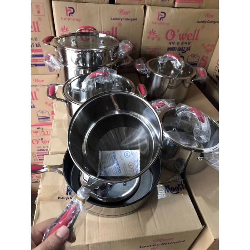 [Chính Hãng] Bộ Nồi Từ Cao Cấp Arber Ruby 7 Món Inox 304