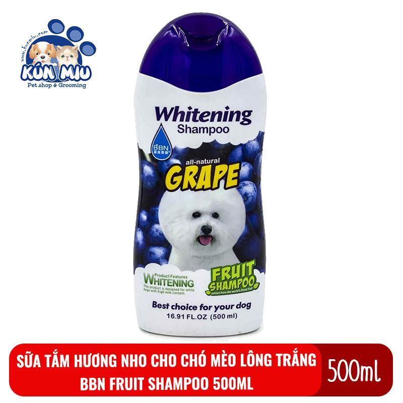 Sữa tắm cho chó mèo lông trắng hương nho BBN Grape Fruit shampoo 500ml