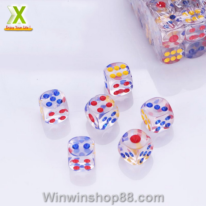 [HCM]Combo 5 viên Xí ngầu trong suốt 14mm
