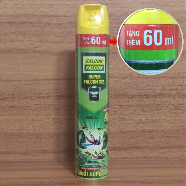 Chai - bình xịt muỗi falcon 600 + 60 ml / hương chanh thơm mát