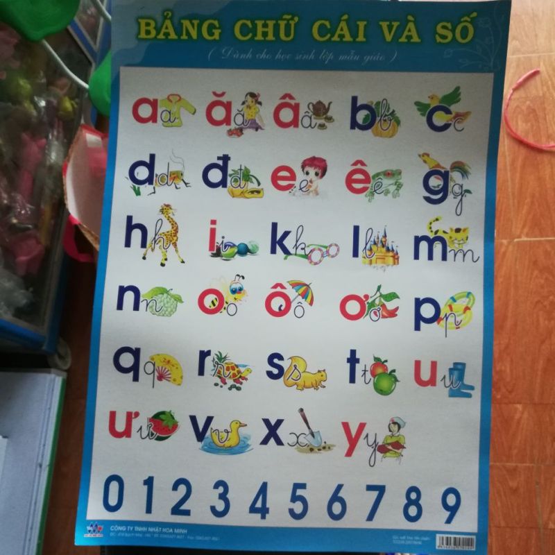 Mua BẢNG CHỮ CÁI VÀ CHỮ SỐ KÈM TÔ CHỮ CÁI