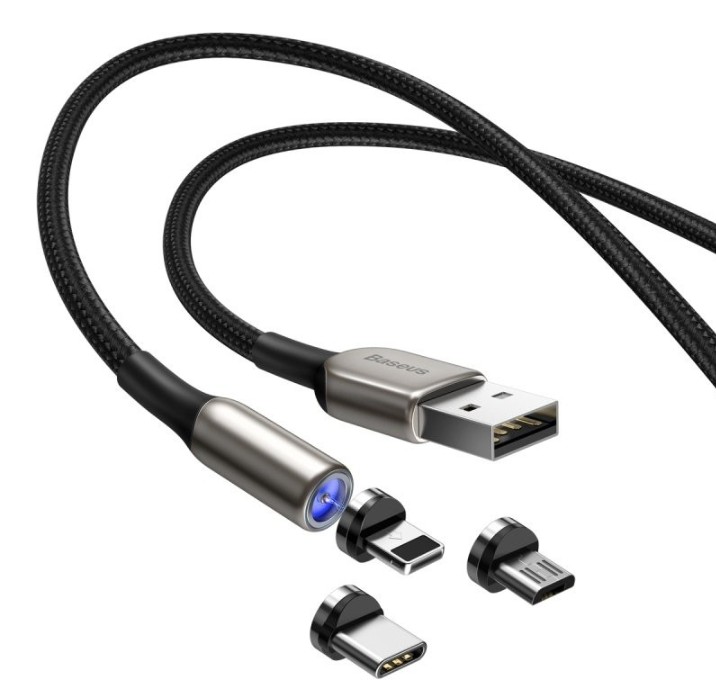 Cáp Sạc Nam Châm 3 Đầu Micro USB/Lightning/TypeC Baseus TZCAXC-F01