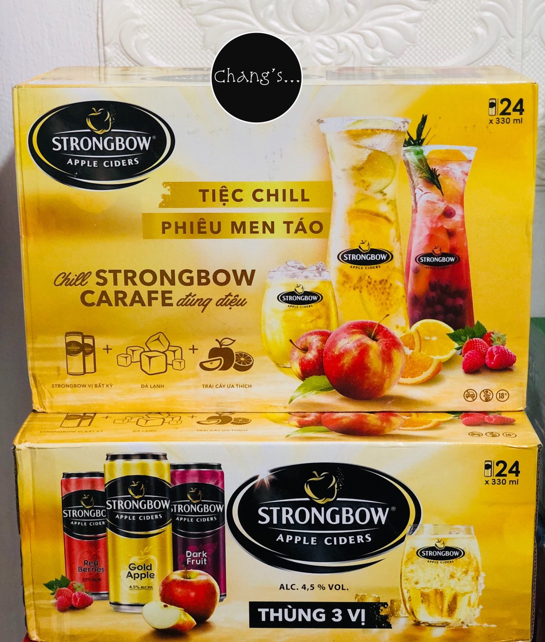 Strongbow Dâu đen 24 lon/Thùng 330ml Chang's Food