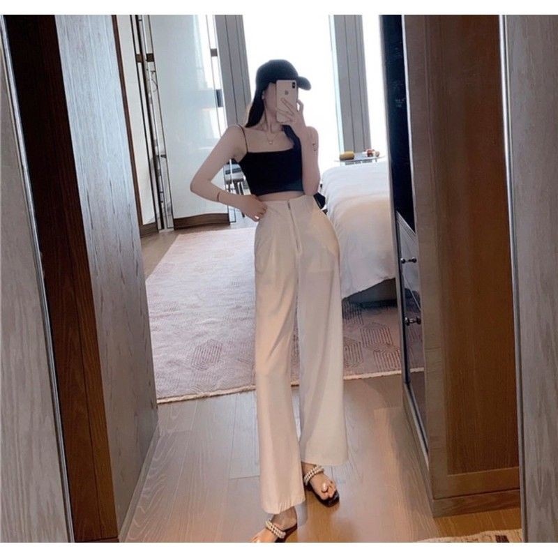 ❣ Quần ống suông cạp gen bụng khóa trước