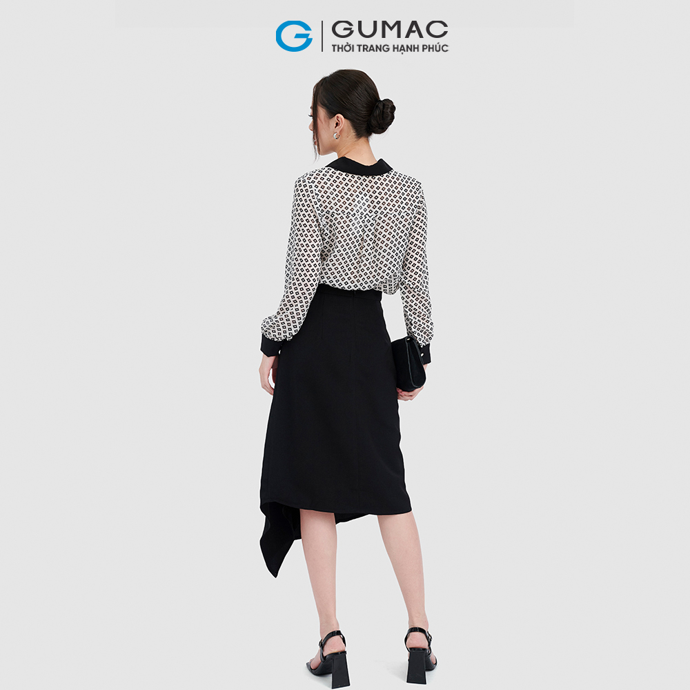 Chân váy midi tà lệch GUMAC LV0913
