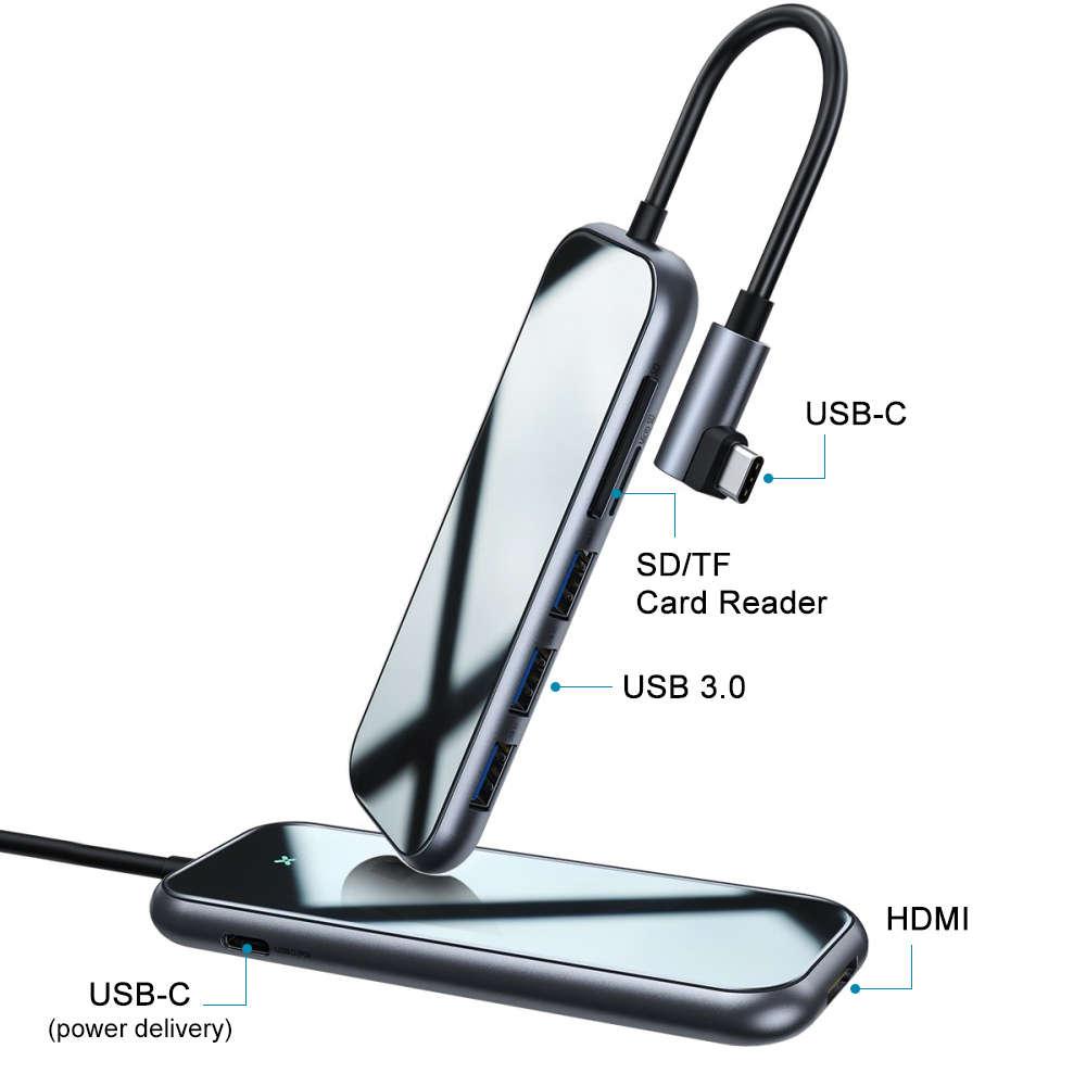 Cáp BASEUS HUB 7IN1 USB-C 3XUSB 3.0 HDMI 4K SD / TF MICRO SD PD