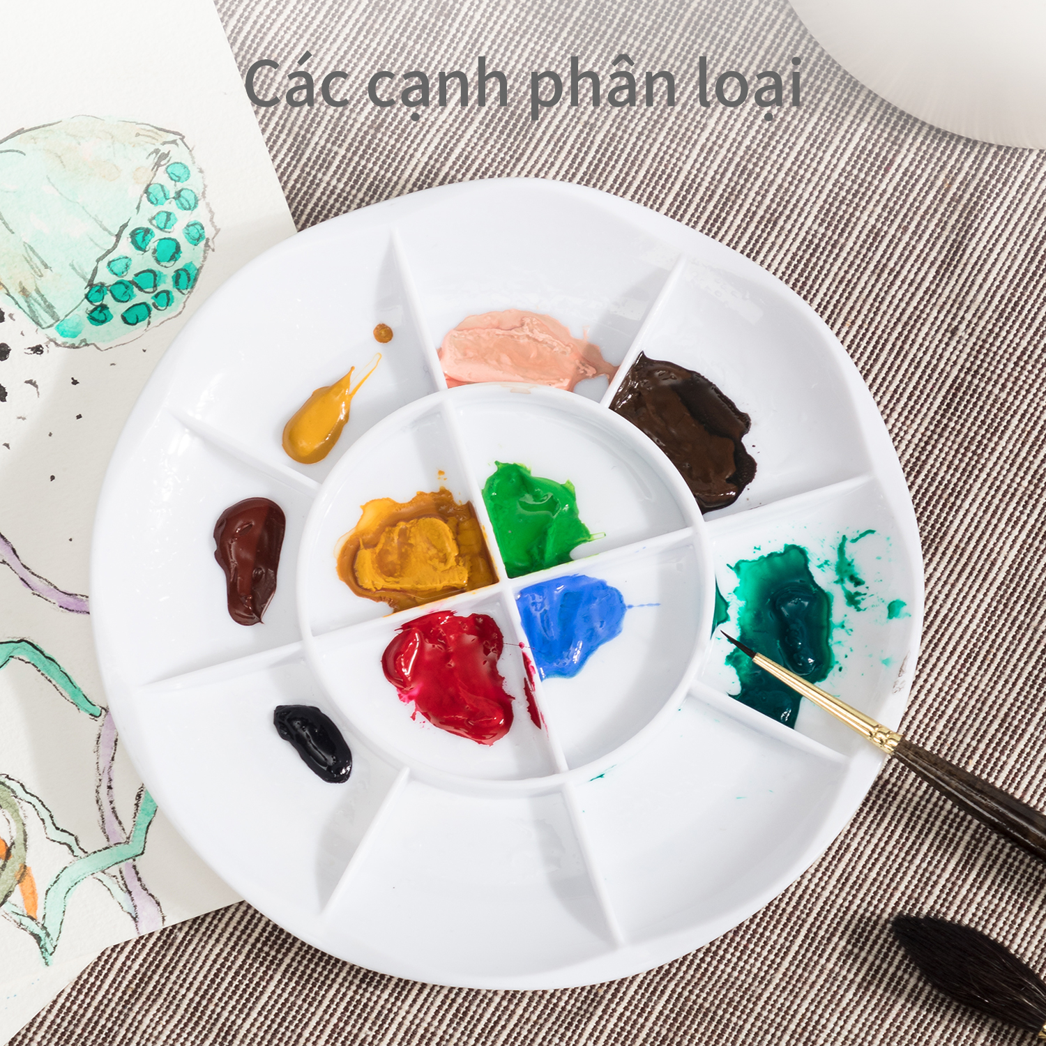 Khay pha màu Deli - 12 ngăn - 1 chiếc - 68305