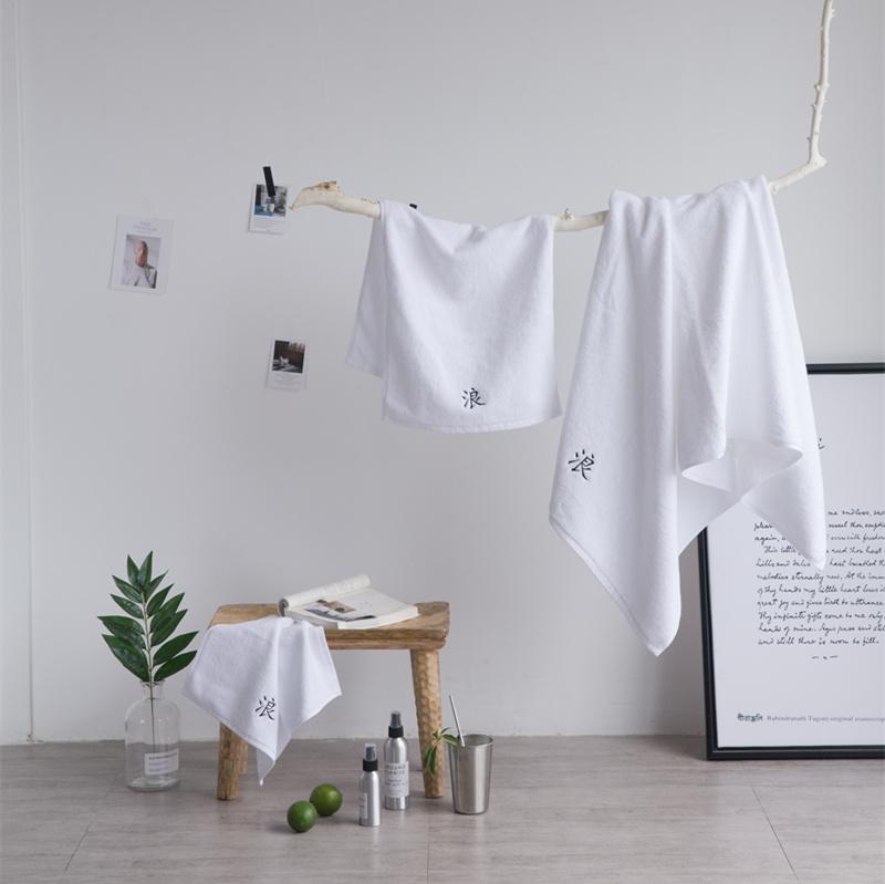 Giản Lược Màu 100% Cotton Nghề Thêu Chữ Hán Rửa Mặt Khăn Vuông Nhỏ Phòng Tắm Hút Nước Khăn Tắm Đồ Dùng Gia Đình Khăn Mặt Khăn Mặt Ba Mảnh