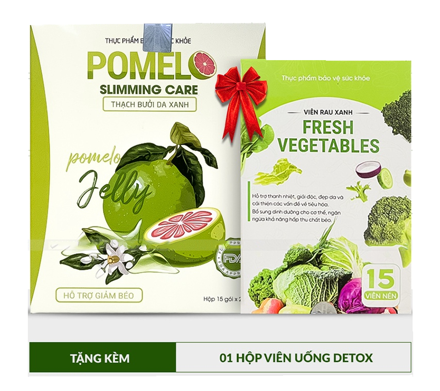 Thạch bưởi da xanh giảm cân pomelo slimming care hộp 15 gói.