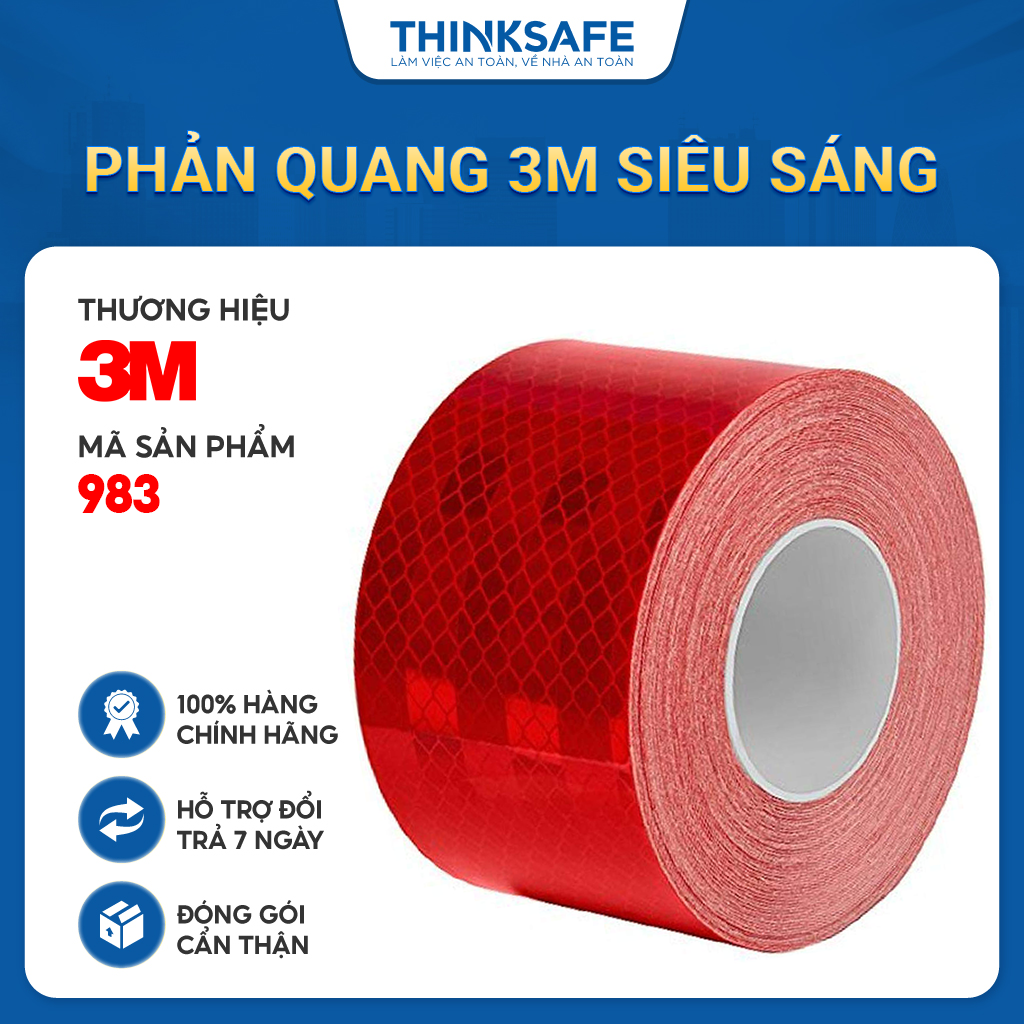 Băng keo phản quang 3M 983 siêu sáng, bền màu Decal phản quang dán xe máy, ô tô - Thinksafe