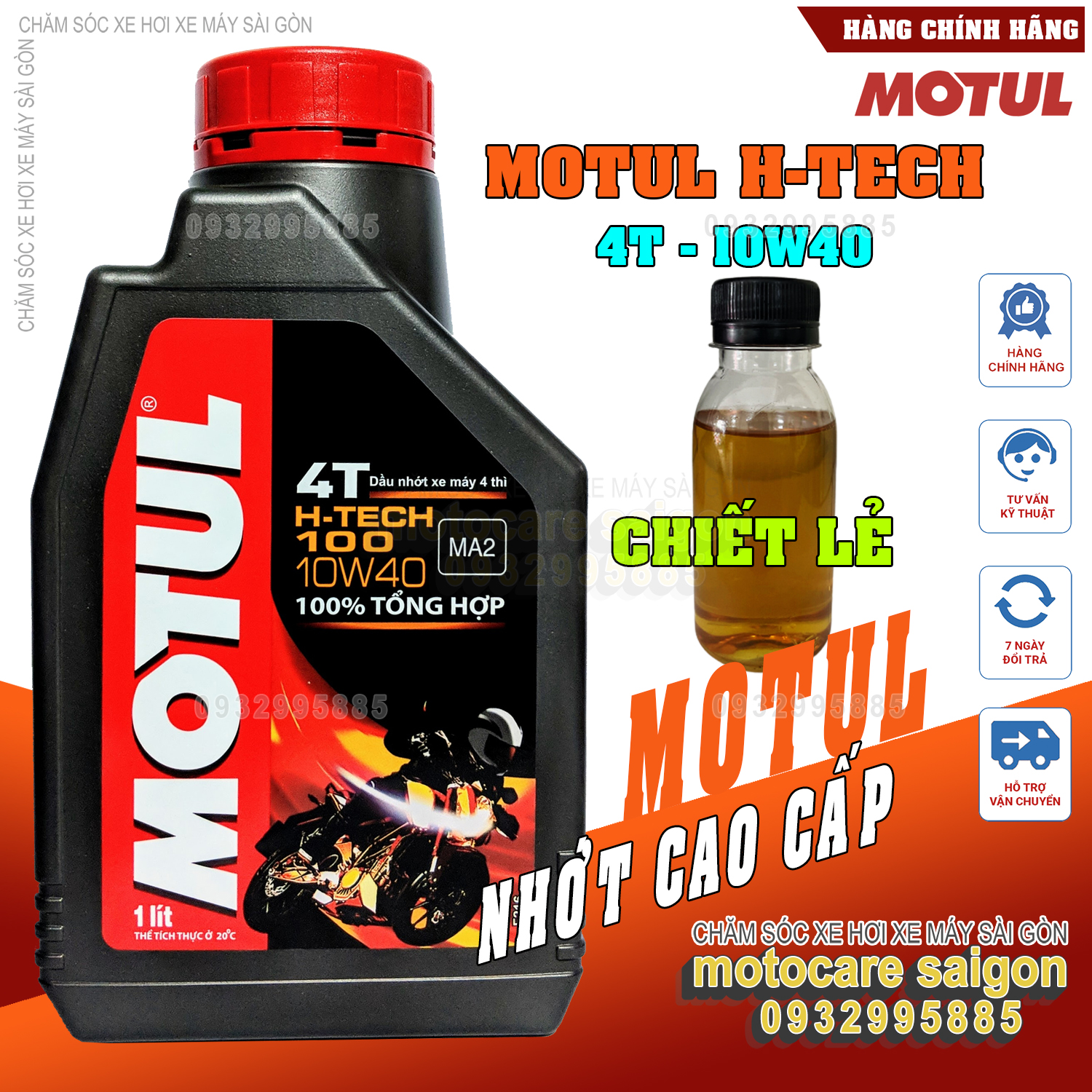 [Có chiết lẻ] Nhớt Motul HTech H-Tech 100 4T 10W40 H tech