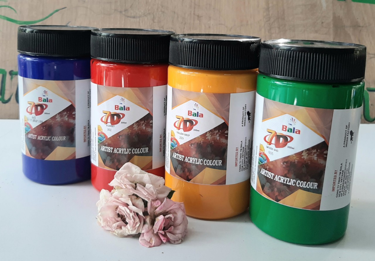 [HCM]MÀU VẼ ACRYLIC CHỐNG NƯỚC 7D  300ML