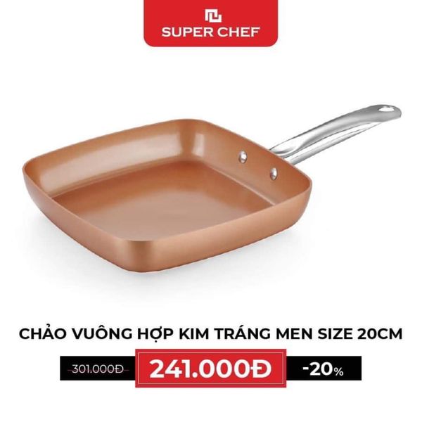 CHẢO VUÔNG SUPER CHEF size 24cm