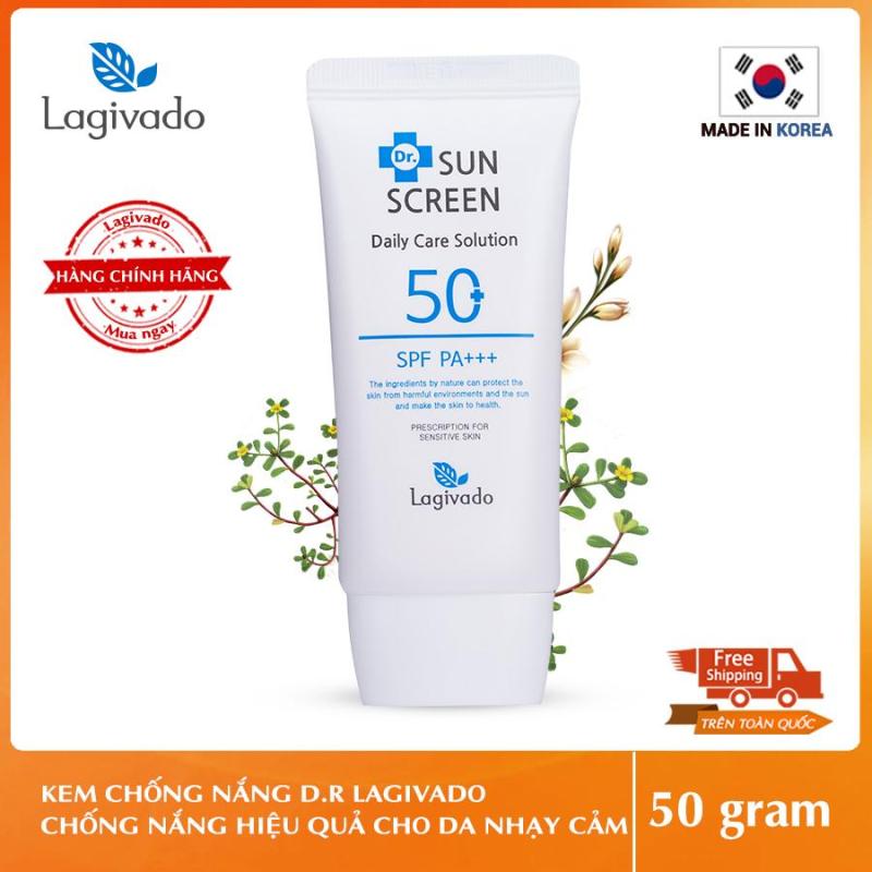Kem Chống Nắng Hàn Quốc Dr Lagivado dành cho da nhạy cảm, da sau trị liệu Spa với SPF 50 +/ PA+++ 50 gram – Màu trắng nhập khẩu
