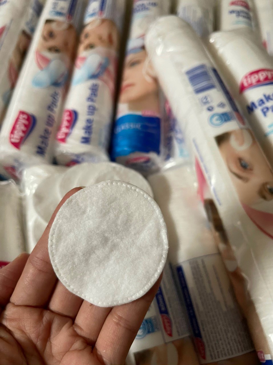 Bông tẩy trang tippy cây 140 miếng - combo 3 cây