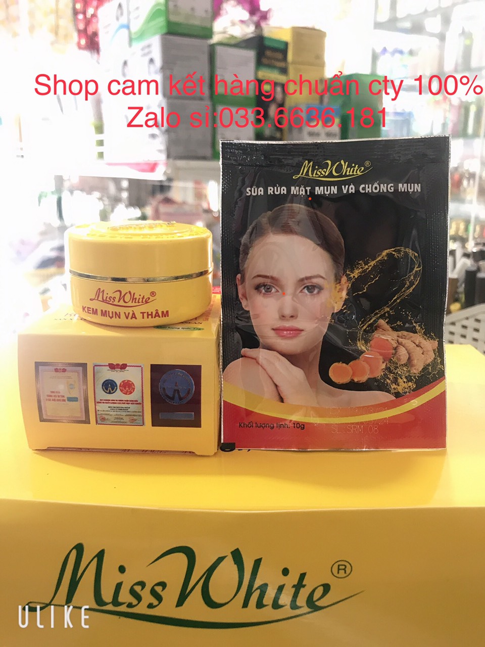 kem nghệ miss white hết mụn,mờ thâm hủ lớn 12g ( chuẩn hàng-giá sỉ)