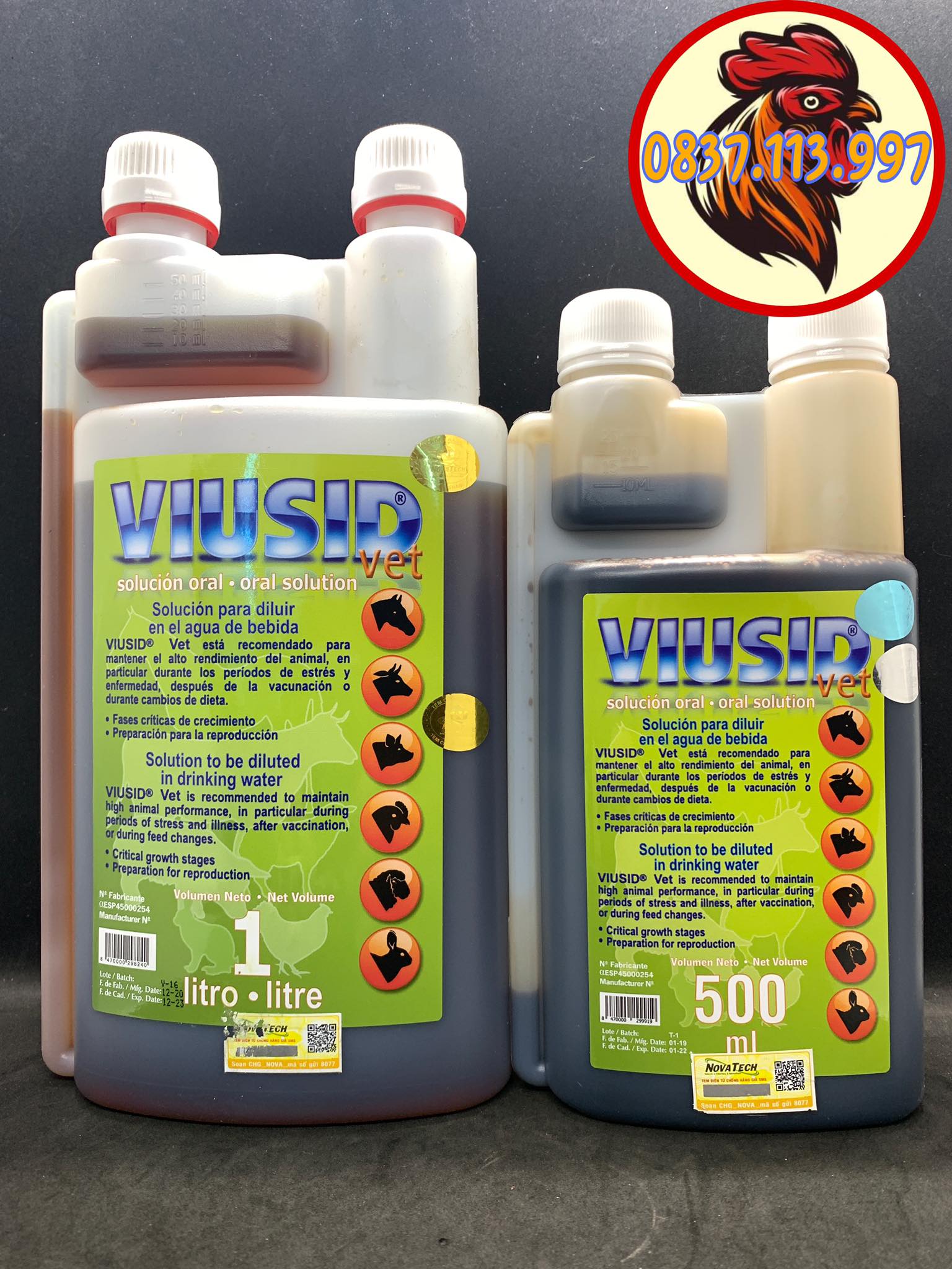 VIUSID - ỨC CHẾ VIRUS CHO GÀ ĐÁ VÀ TRẠI CHAI 500ML