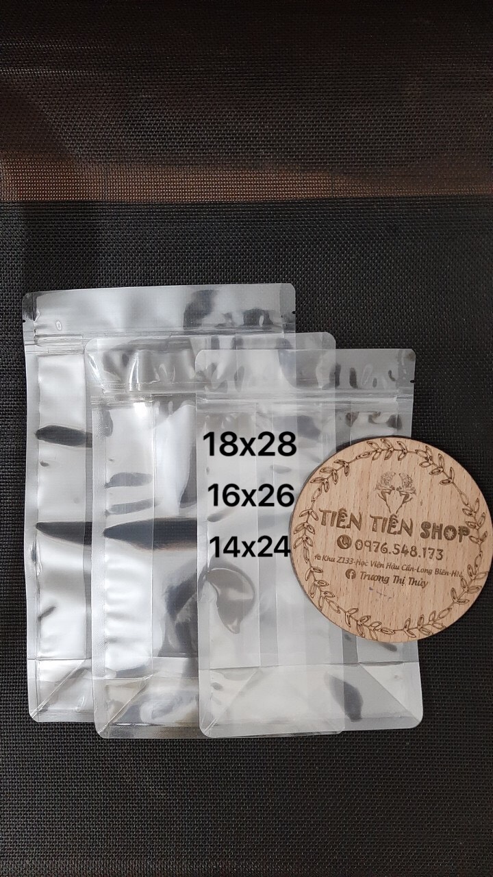 100g túi zipper trong 8 cạnh chọn size