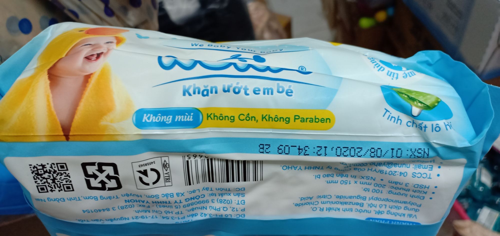 [HCM]Khăn ướt Nuna 100 tờ không mùi