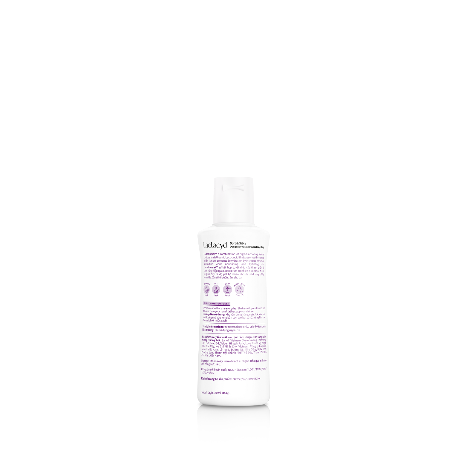 Dung dịch vệ sinh phụ nữ Lactacyd Soft & Silky (150ml)