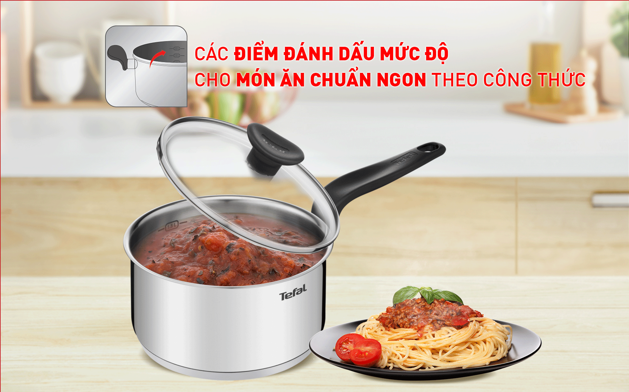 Nồi cán dài/ quánh Tefal Primary 18cm - Hình ảnh 6