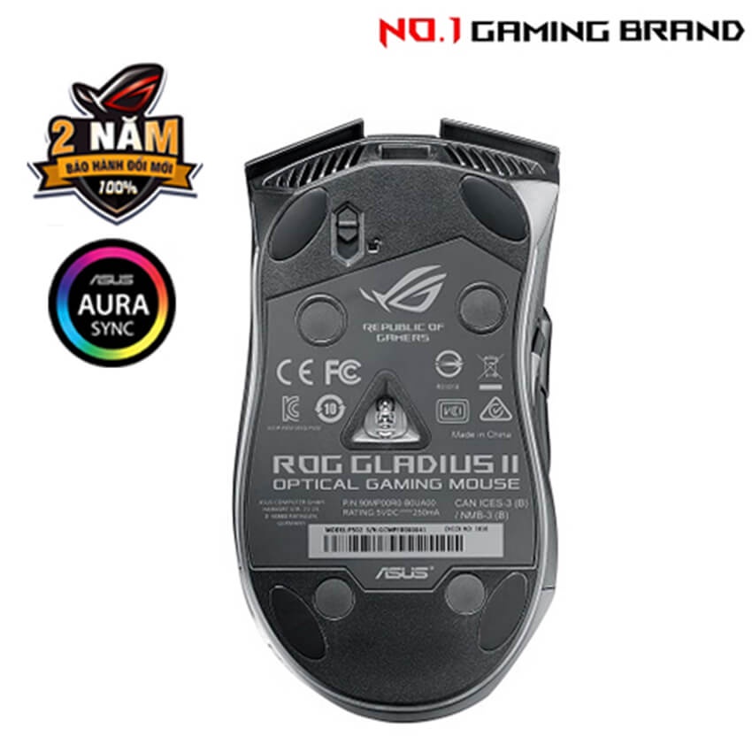 Chuột Chơi game Asus ROG Gladius II Core switch bấm độc quyền ROG của Asus