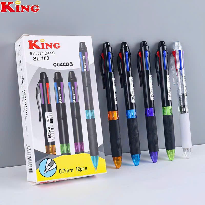 Hộp 12 cây bút bi bấm 4 ngòi chất lượng tốt sl-102 ngòi 0.5mm