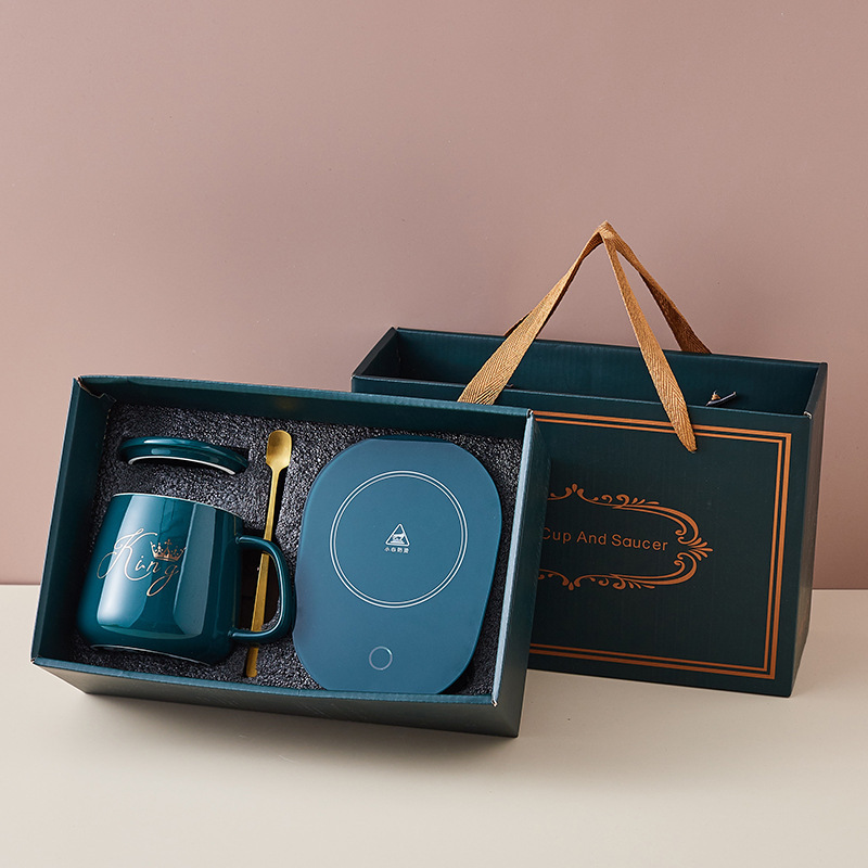 Ly Chưng Tổ Yến Giữ Nhiệt,Cốc Cafe Sứ T + Tặng Đế Giữ Nhiệt &Thìa mạ vàng -ECO KOME