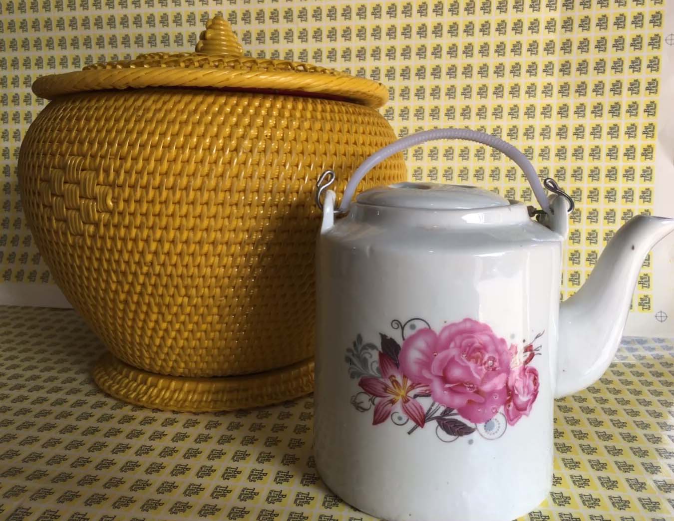 Combo Giành (Ủ) nhựa giả mây và tích hoa 1,5 lít, hàng đẹp, giá đẹp