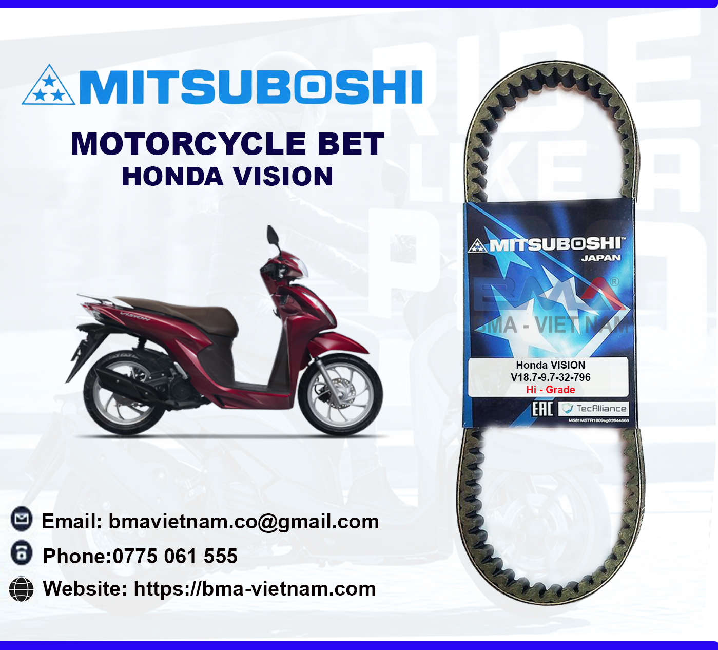 Dây curoa Mitsuboshi cho xe Honda VISION 110cc