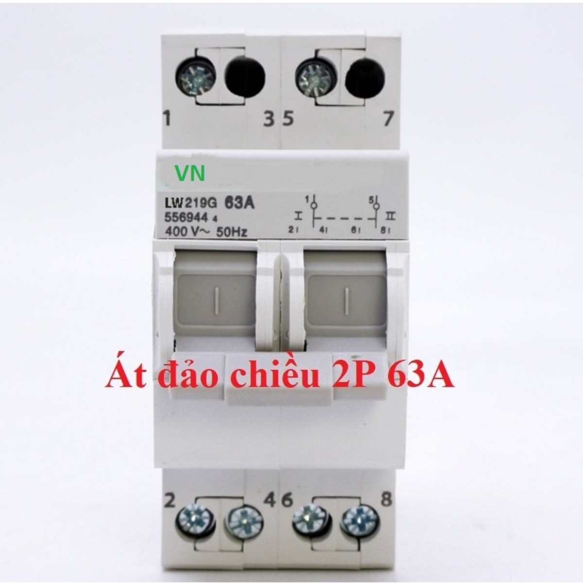 Át đảo chiều 2p 63a 220v- cầu dao đảo chiều 1 pha