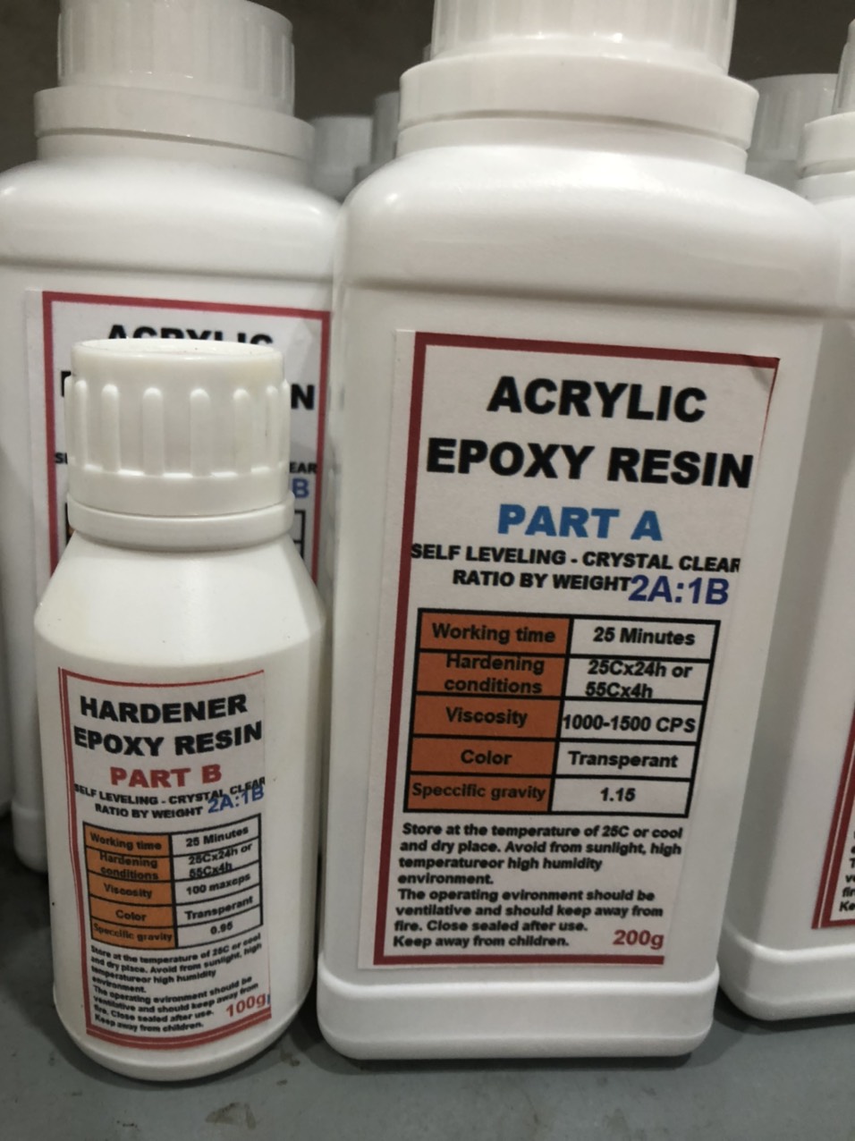 (Đổi tỉ lệ 2A:1B) Keo Epoxy Resin Trong Suốt Đổ Khối Lớn 1kg - Trường Thịnh Sài Gòn