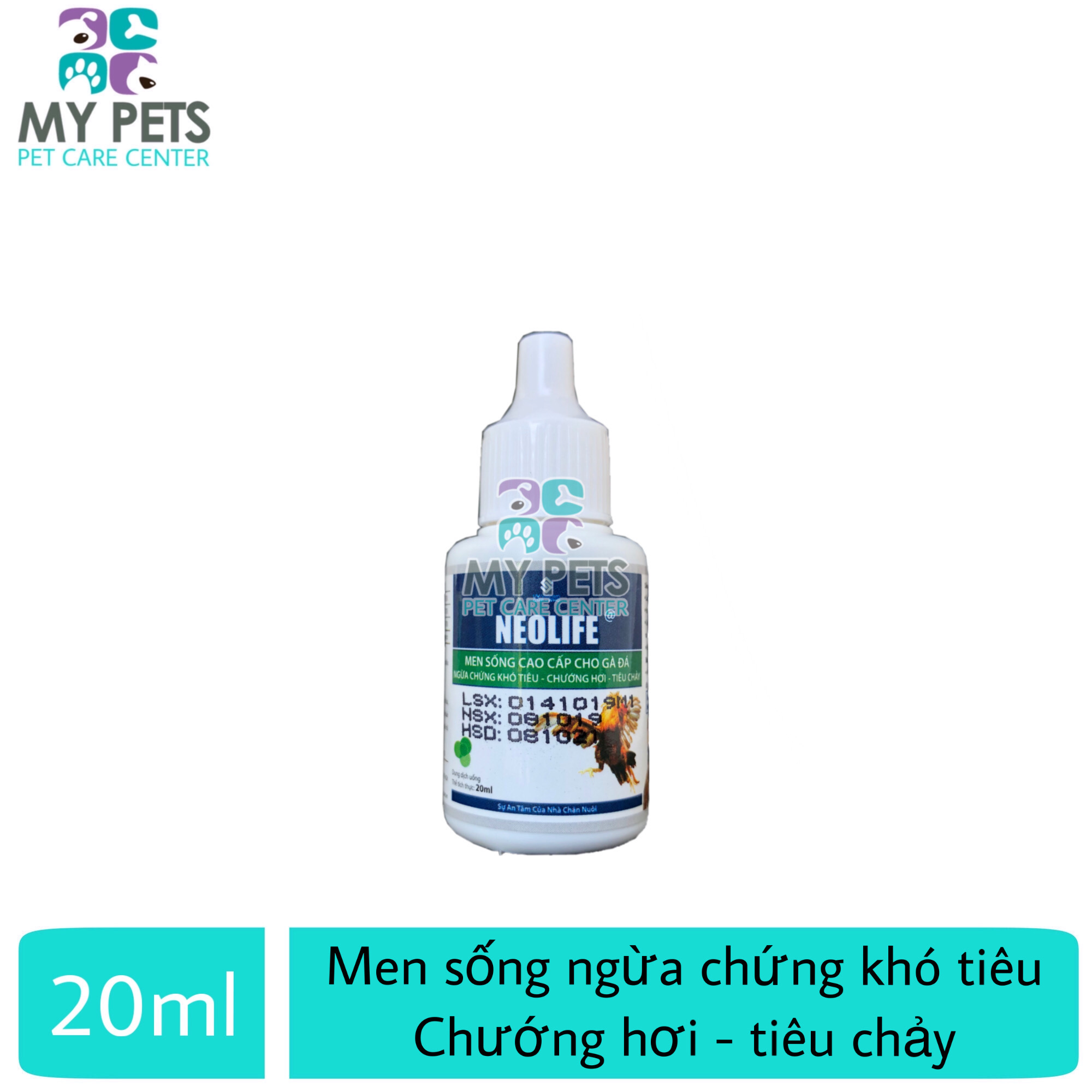 NEOLIFE men sống cao cấp dành cho gà đá ngừa khó tiêu chướng hơi tiêu chảy - lọ 20ml