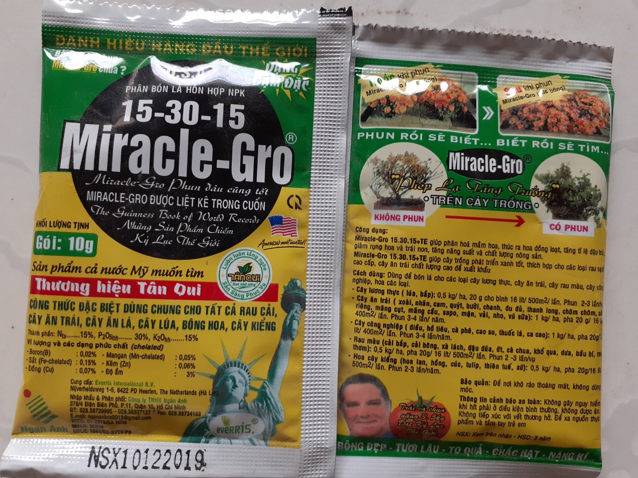 Phân bón lá Miracle - Gro - COMBO 10 gói