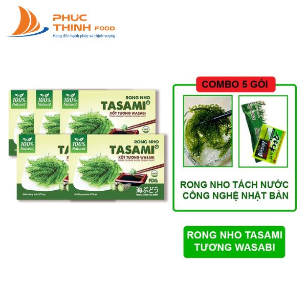 Rong Nho Tách Nước Giòn Thơm TASAMI Xốt Tương Wasabi 27,5g