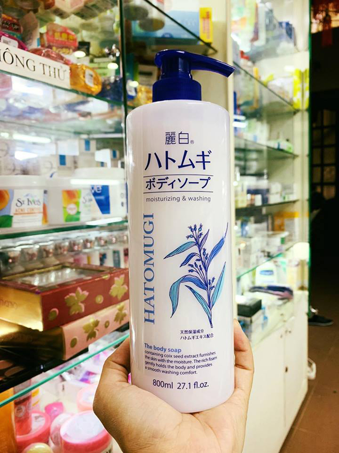 [HCM]HATOMUGI - Sữa tắm trắng da Hatomugi Moisturizing Washing 800ml