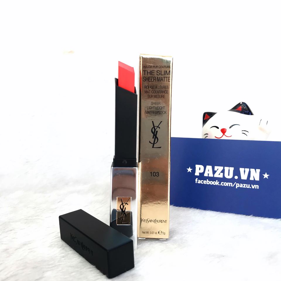 Son ysl the slim sheer matte 103 orange provocant